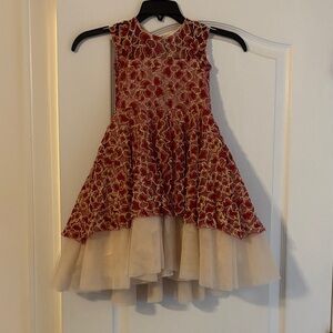 Joyfolie Elegant Red and Gold Dress